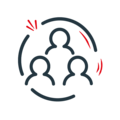 Icon drei Menschen als Gemeinschaft