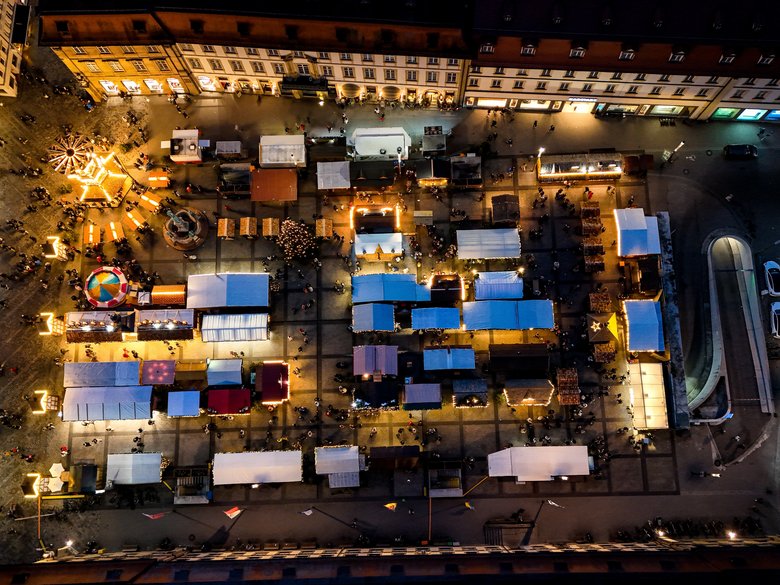 Bamberger Weihnachtsmarkt von oben