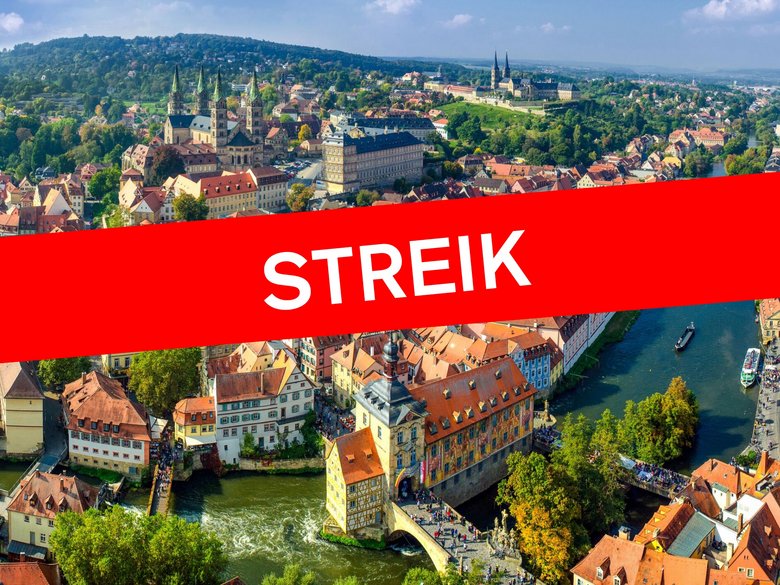 Bild von Bamberg mit Streik-Schriftzug