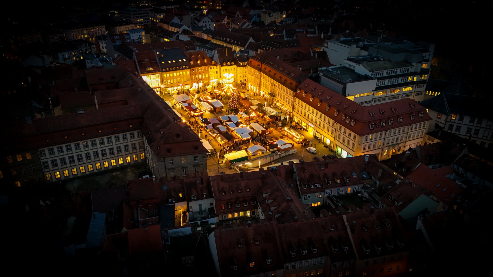 Bamberger Weihnachtsmarkt von oben