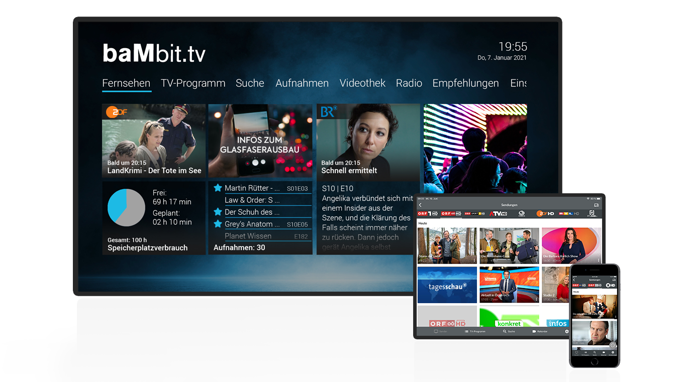 bambit IPTV auf verschiedenen Medien